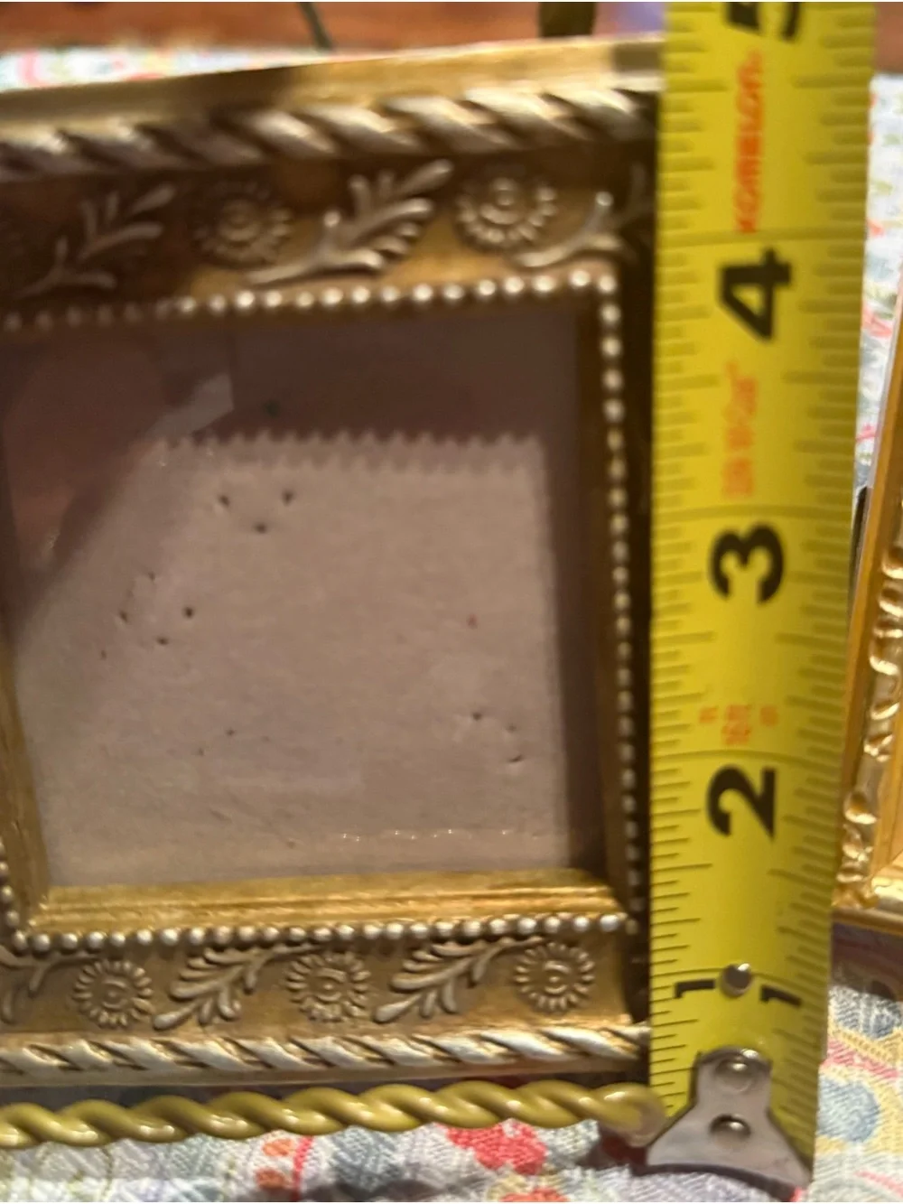 2 ornate golden wood frames with glass.  Measurements in pic.Perfect accent pair